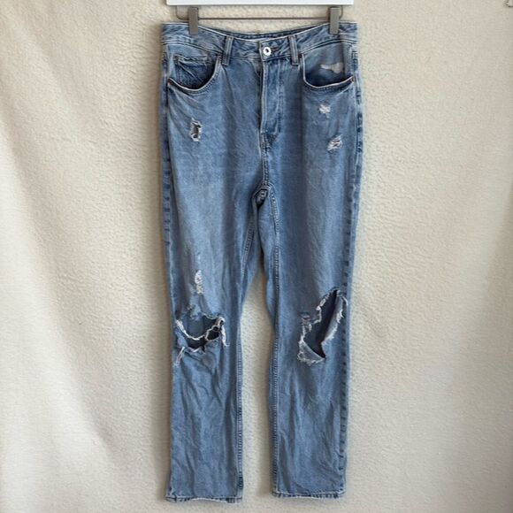 Zara Relaxed Jeans‎ with Rips Women’s Size 4 - Picture 1 of 8
